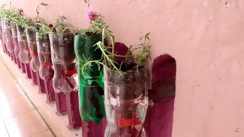 DIY Bottle Tower Garden Ideas 2