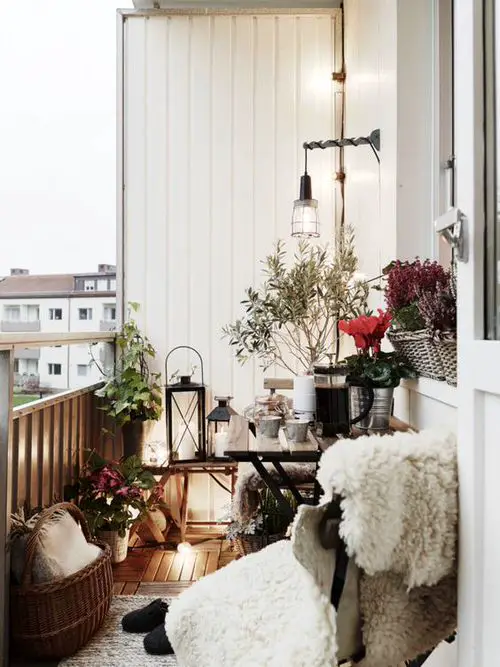 Fall Balcony Garden Urban Balcony with Cozy Sitting Space