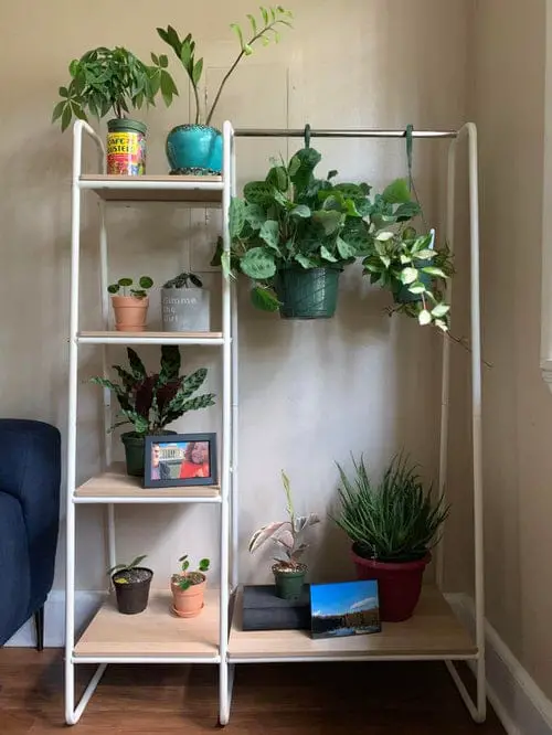 Metal Clothing Rack with Shelves
