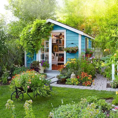 Mini Hut with a Flower Garden
