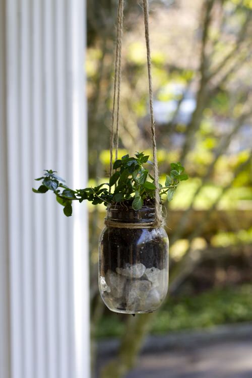 Hanging Mason Jar Planter