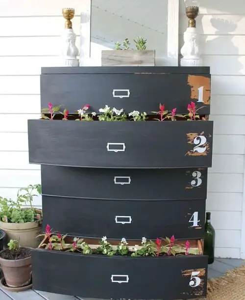 Repurposed Planters from Filing Cabinets