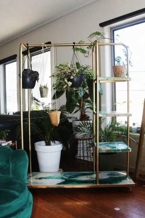 Copper Clothing Rack with Hook Planters