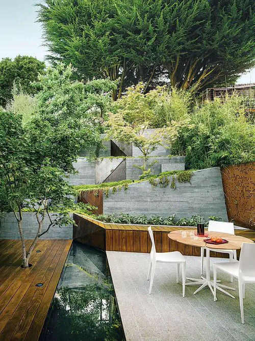 DIY Patio Garden Ideas Sloped Patio Garden