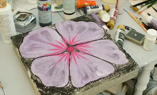 Floral Printed Stepping Stone
