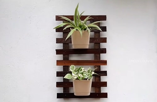 Wooden Wall Hanging Plant Stand