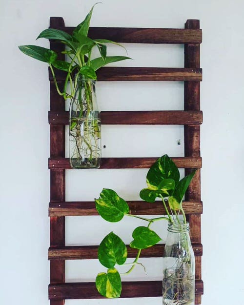 Hanging Dark Wooden Ladder