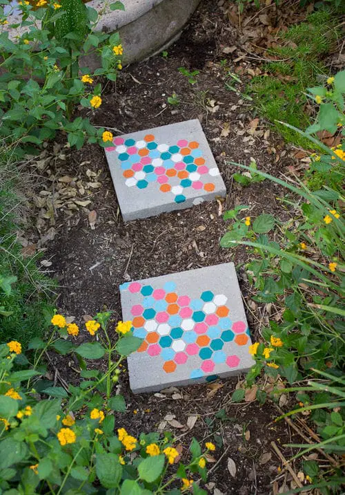 Stenciled Garden Stepping Stone