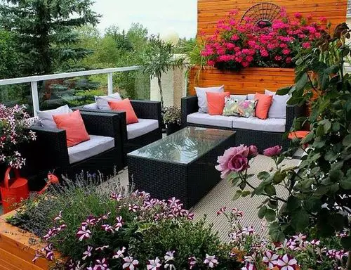 Plants Behind the Couch and Wooden Sections
