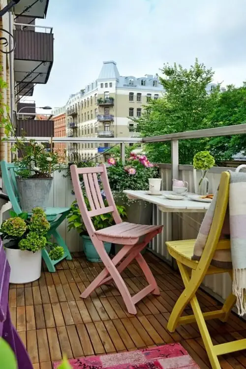 Balcony Garden Pots on Chairs