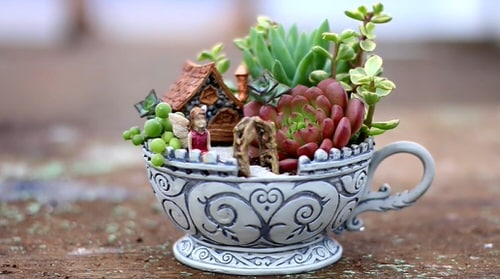Coffee Mug Fairy Garden