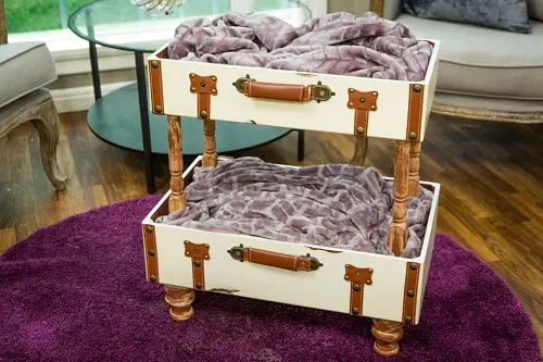 DIY Outdoor Cat House Ideas For Winters-Suitcase Bunkbeds