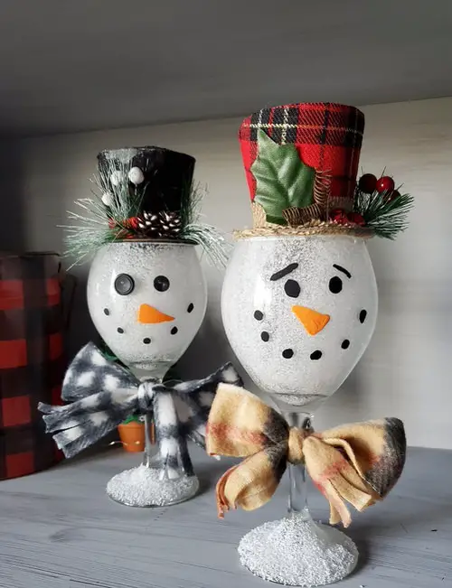 Wine Glass Snowmen
