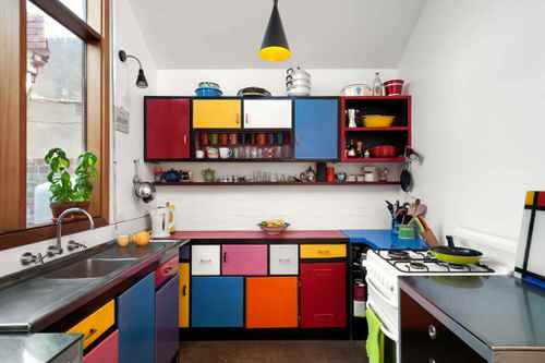 Paint the area above the kitchen cabinet