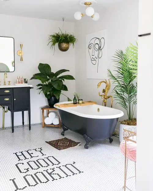 Large Foliage Plant by the Tub