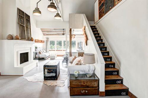 A Modern Yet Vintage Room with Narrow Stairs