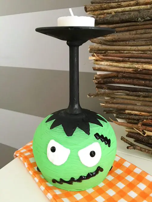 Frankenstein Wine Glass Craft