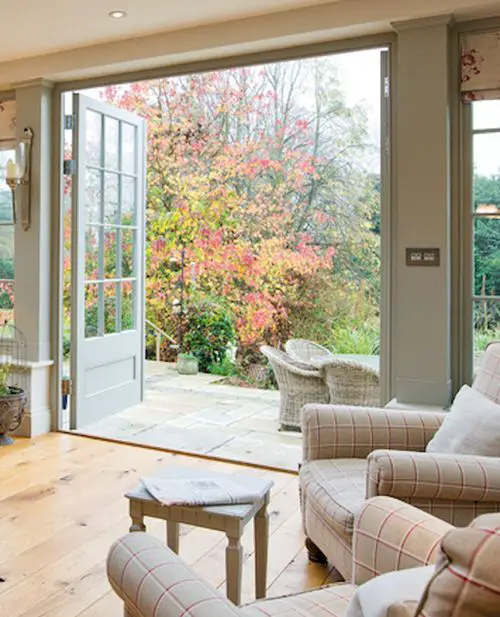 Living Room Overlooking a Garden