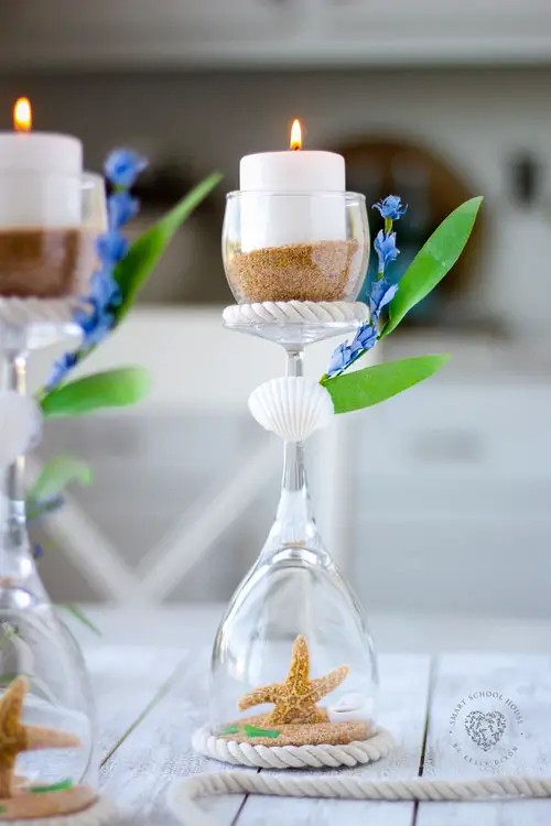 Wine Glass Candle Holder