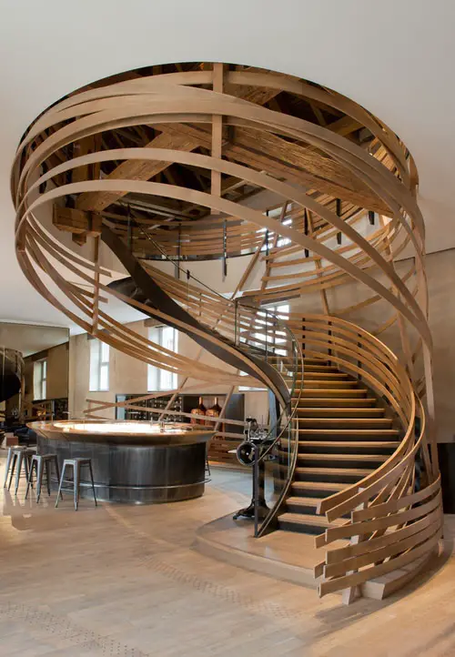 A Mesmerizing Wooden Modern Staircase