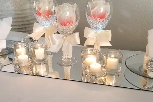 Illuminating Rose Pearl Wine Glass