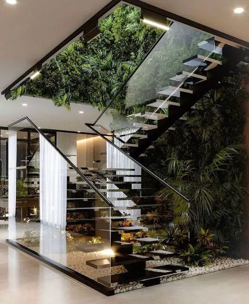 Staircase Blended with Greenery on the Top as well
