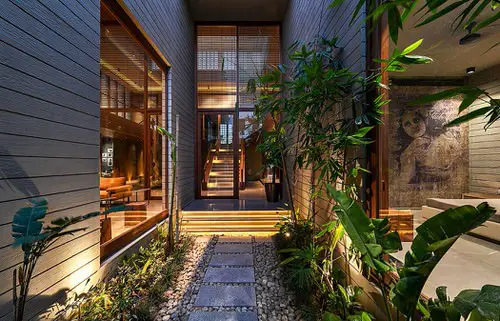 A Modern Entrance with Plants