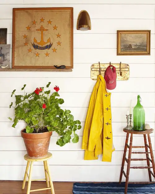 Rustic Hook for Coats and Potted Plant