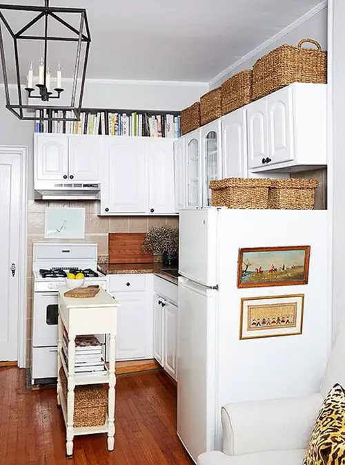 Use basket Space Above Your Kitchen Cabinets