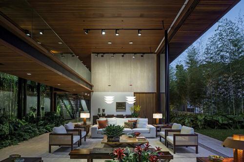 Indoor Garden and an Open Lawn