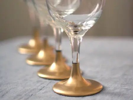 Gold Bottom Wine Glasses