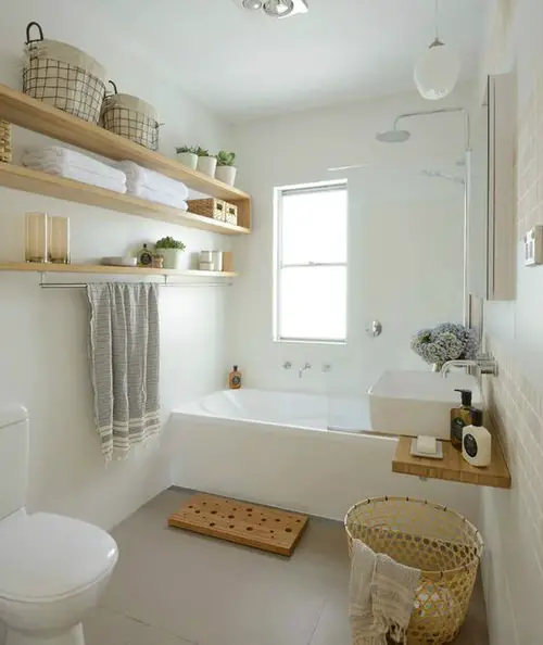  Wooden Floating Shelves with Baskets
