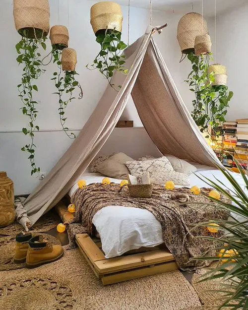 Hot Summer Camp Vibes with Hanging Baskets of Plants