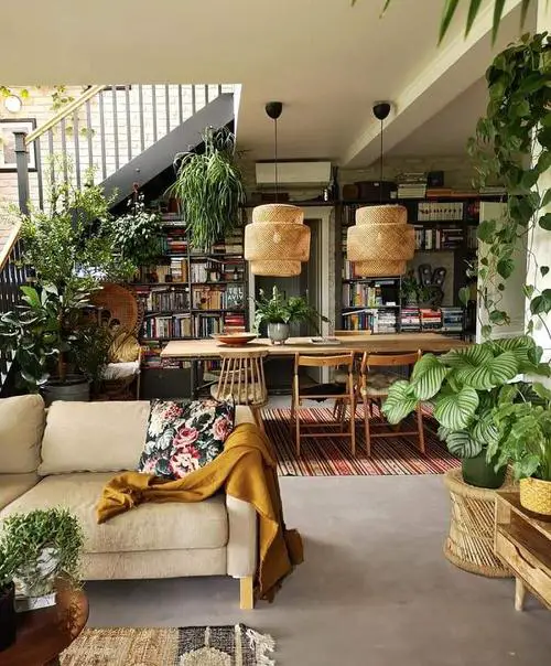 Mini Indoor Forest with Potts and Hanging Plants