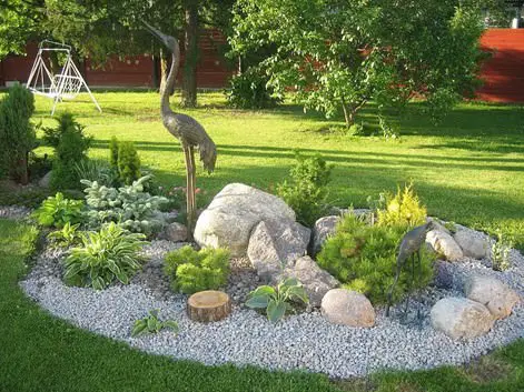 A Rocky Patch with a Crane Feature in the Yard