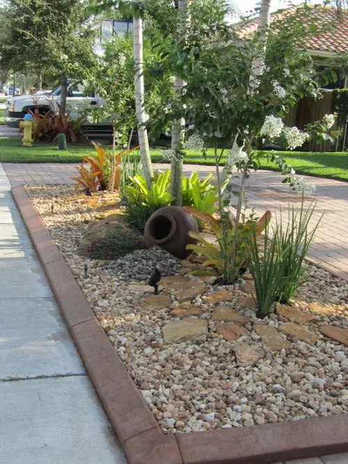 Pot, Gravels, and Plants