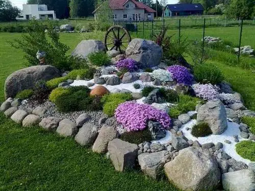 Flowers, Rocks, and a Big Lawn!