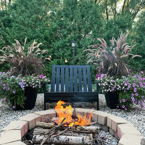 Rock Landscaping with a Mini Fire Place