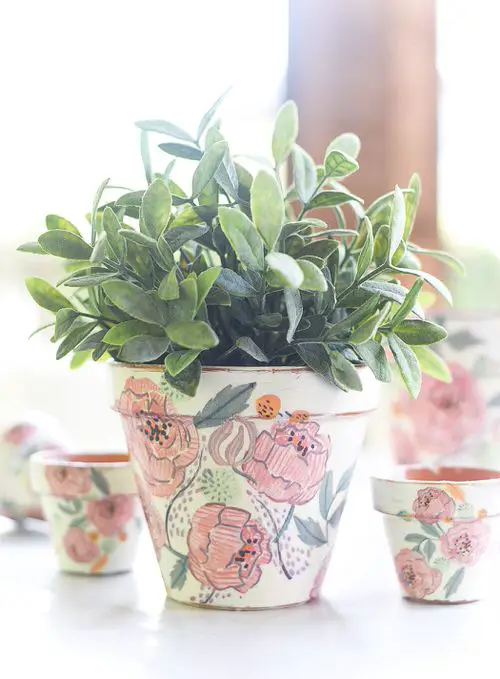 Best Decoupage Terracotta Pots 16