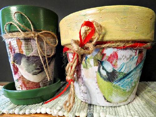 Best Decoupage Terracotta Pots 20