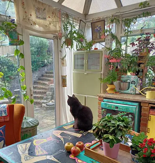 Beautiful Colorful Kitchen Ideas with Plants 3