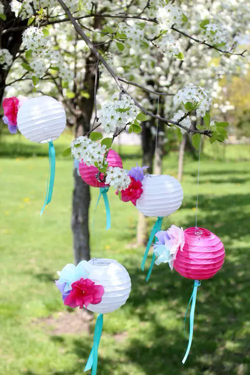 Hanging Decoration Ideas for Backyard and Garden Paper Floral Hanging