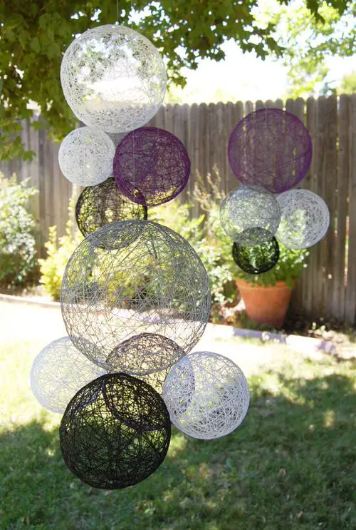 Hanging Yarn Balls for the Yard