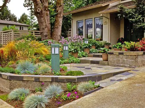 Decorate with Lights and Ornamental Grasses