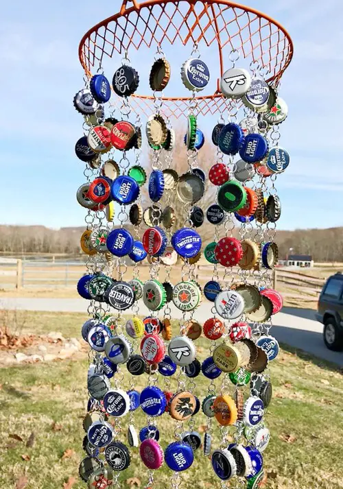 Metal Cap Wind Chime hanging