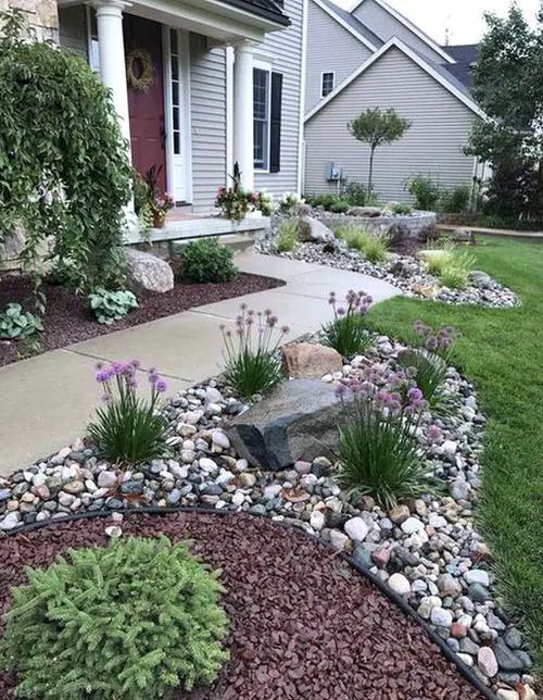 Dainty Floral Plants Along the Walkway