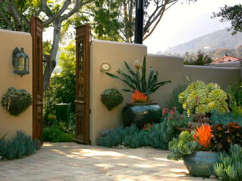 Large Succulents Decking the Staircase