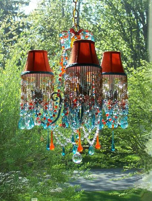 Lampshade Porch Chandelier  for Garden Ideas 