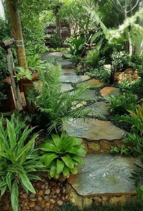Plan an Urban Jungle with Tropical Plants and Large Boulders