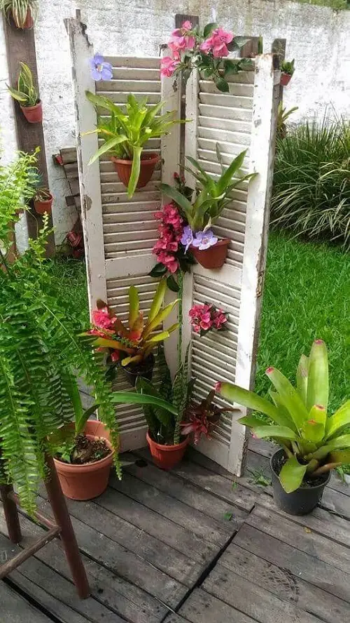 Turn Rustic Shutters into a Hanging Plant Stand